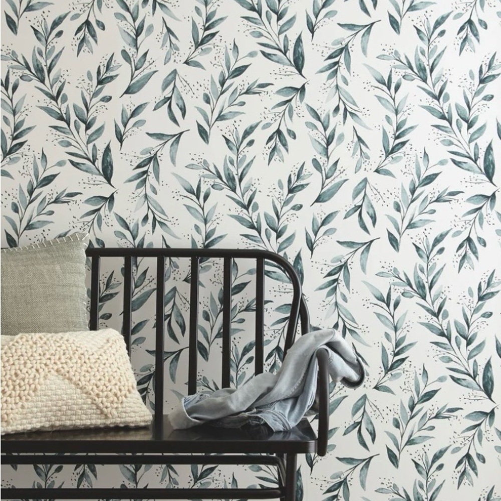 Magnolia Home by Joanna Gaines Teal Peel & Stick Wallpaper – Lot of 3 – New - Picture 3 of 5
